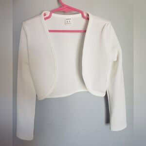 Girl Long sleeve, Open front Crop Blouse